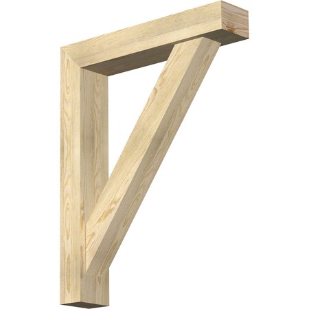 Ekena Millwork Traditional Block Rough Sawn Bracket w/ Offset Brace, Douglas Fir, 6"W x 30"D x 38"H BKT0604X30X38TRA05RDF